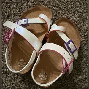 Wonder Nation Kids' Sandals with White, Pink, and Purple Straps